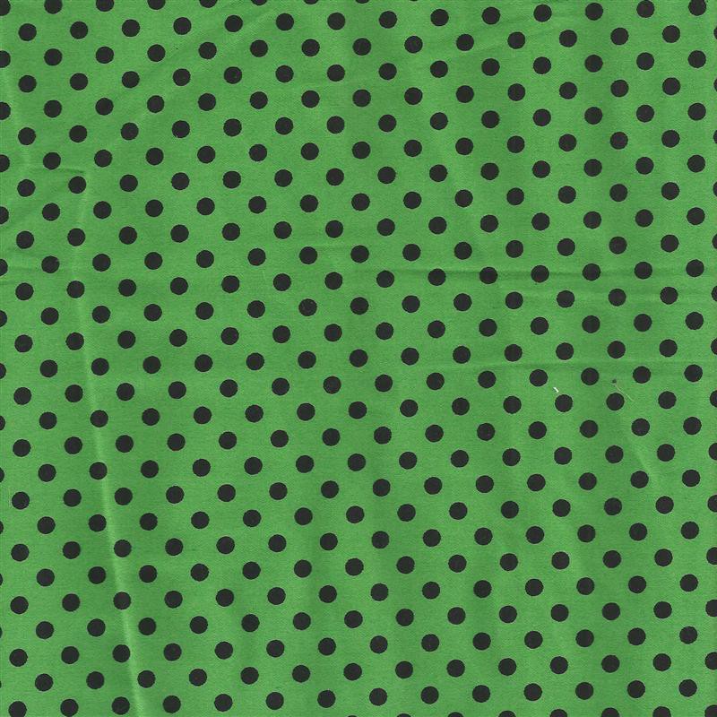 Bolinhas Spandex 5mm Fundo Verde Bolinhas Pretas - Ribes y Casals