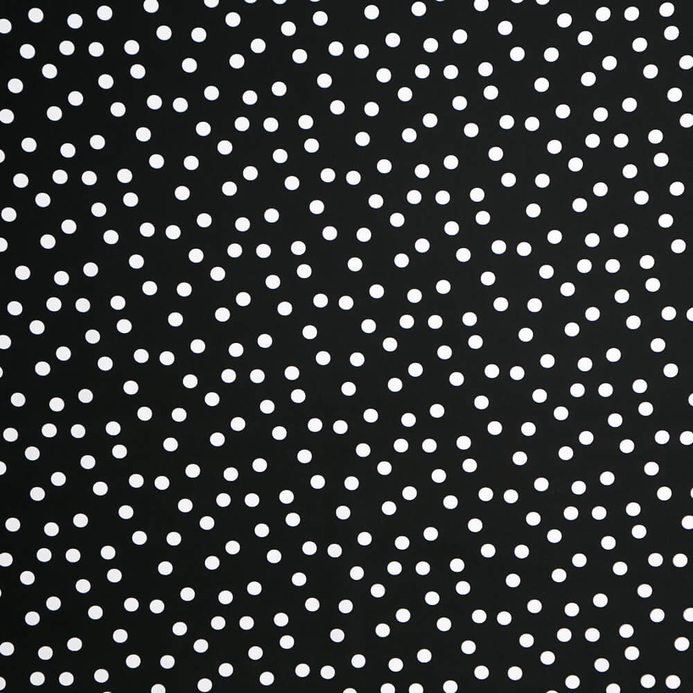 Retal Crepe Lunares Blanco 17mm Negro 140x140 cm - Ribes y Casals
