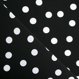 Crepe Bolinhas Brancas 17mm Preto - Ribes y Casals