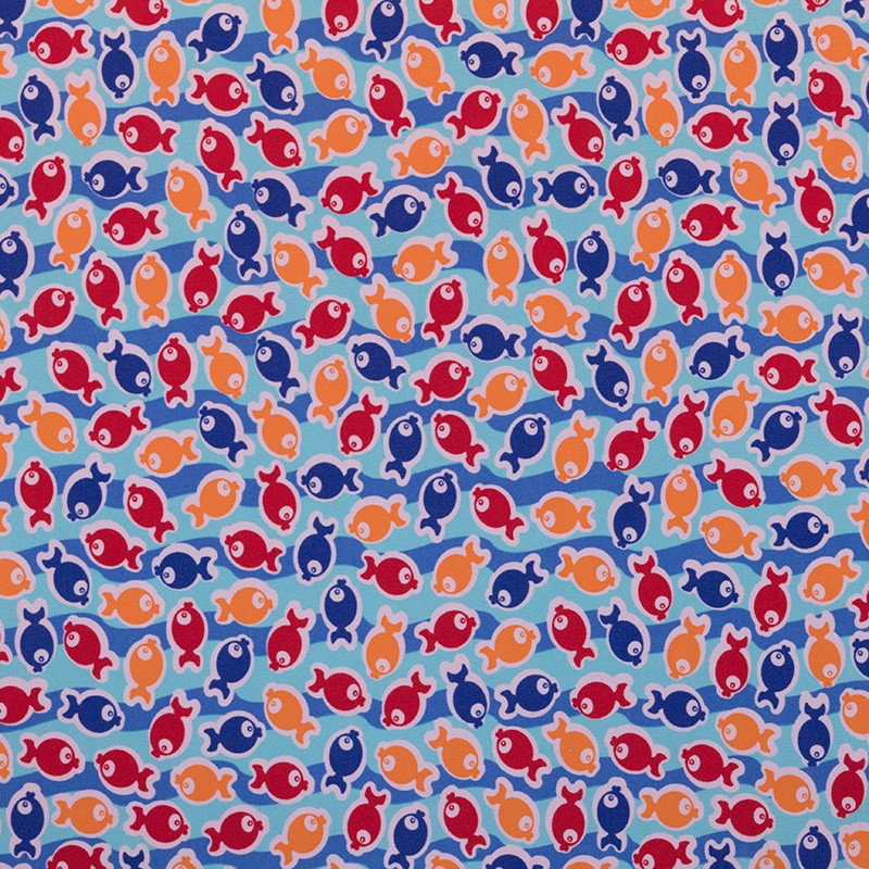 Tele Lycra Estampada Machas Degradé Azul - Ribes y Casals