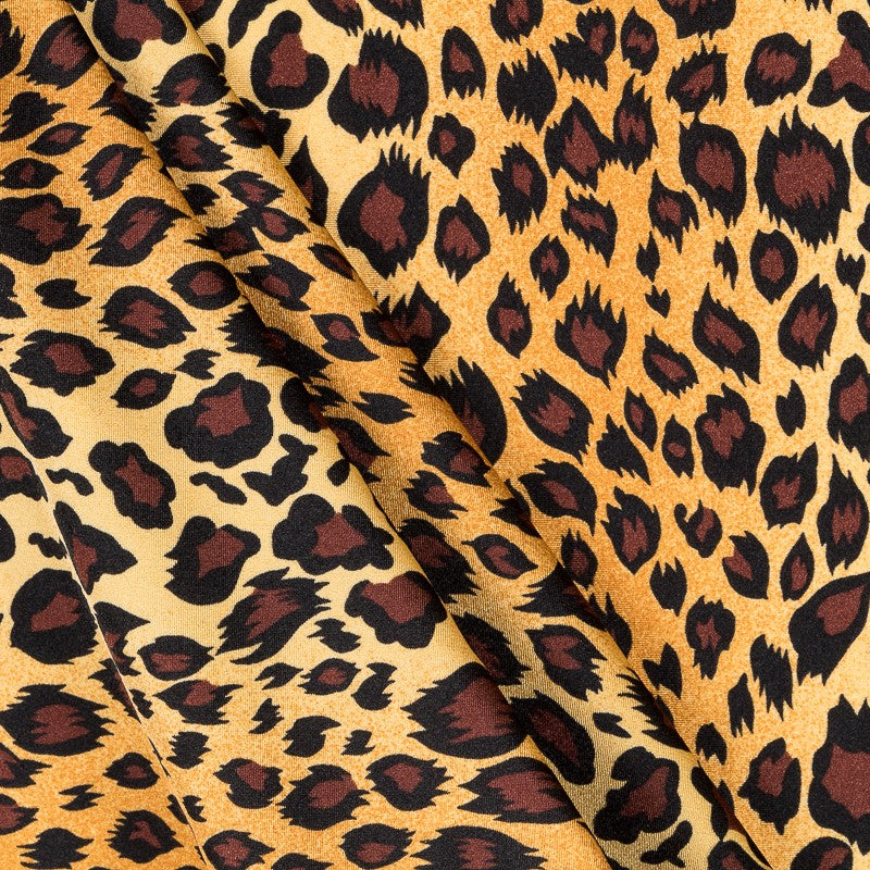 Tecido Lycra Brilhante Leopardo Prata - Ribes y Casals