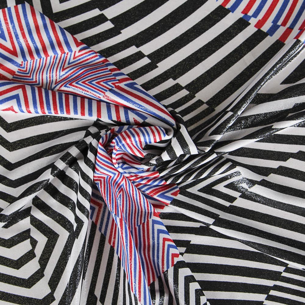 Lycra Estampada Psicodélica Encarnada - Ribes y Casals