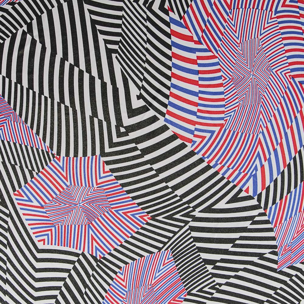 Lycra Estampada Psicodélica Encarnada - Ribes y Casals