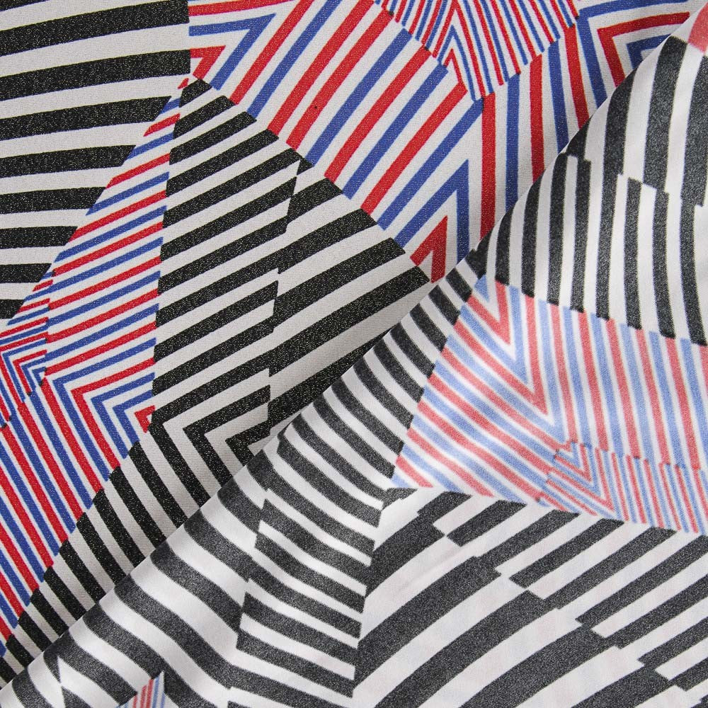 Lycra Estampada Psicodélica Encarnada - Ribes y Casals