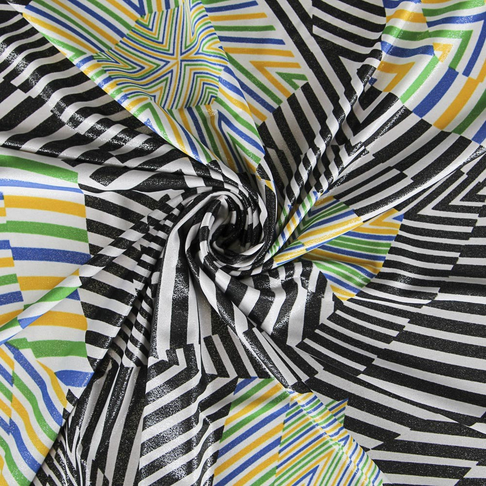 Lycra Estampada Psicodélica Verde - Ribes y Casals