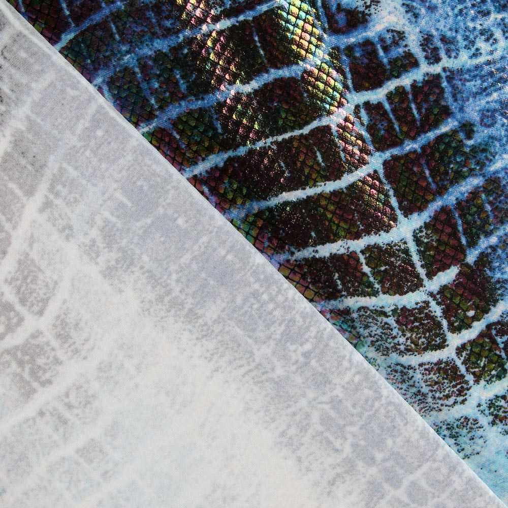 Tecido Lycra Snake Azul - Ribes y Casals