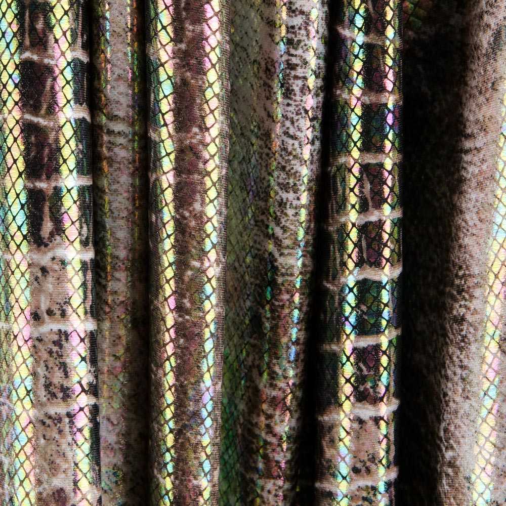 Tecido Lycra Snake Castanho - Ribes y Casals