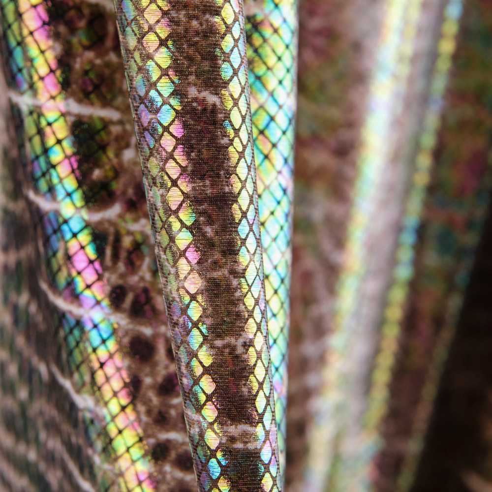 Tecido Lycra Snake Castanho - Ribes y Casals