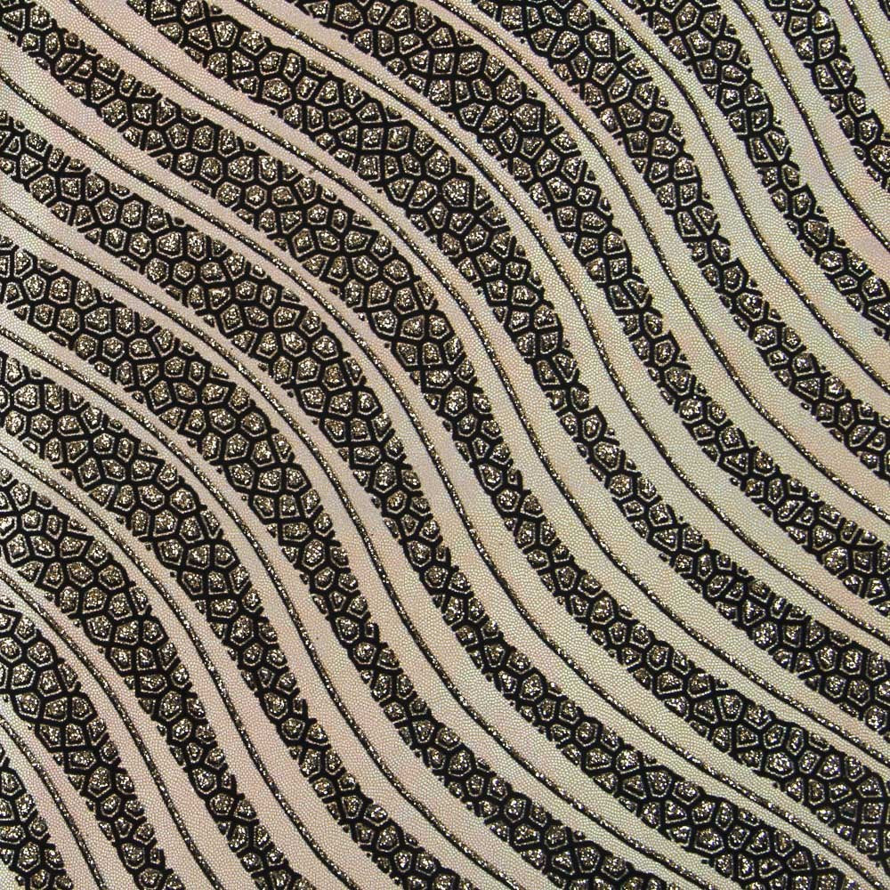 Lycra Aveludada Ondas Ouro - Ribes y Casals