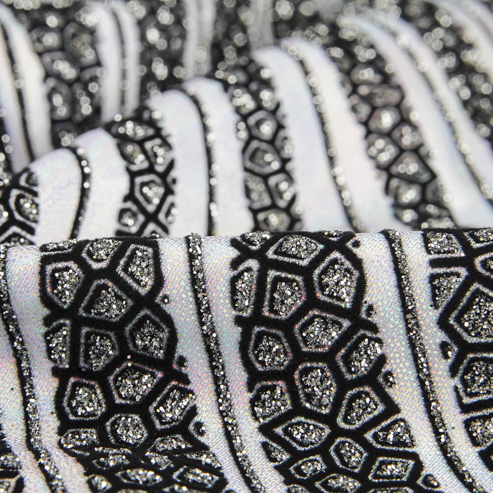 Lycra Aveludada Ondas Prata - Ribes y Casals