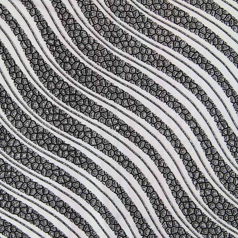 Lycra Aveludada Ondas Prata - Ribes y Casals