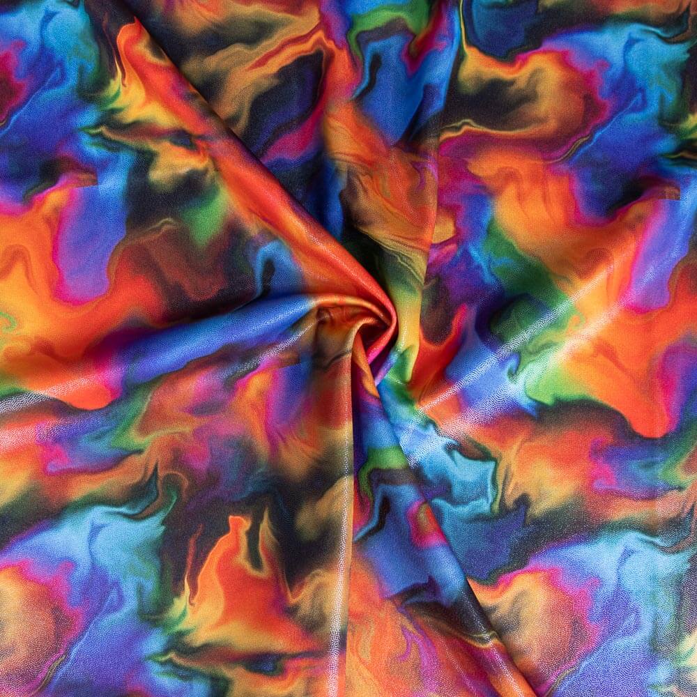 Lycra Metalizada Marmoreada Multicolorida - Ribes y Casals