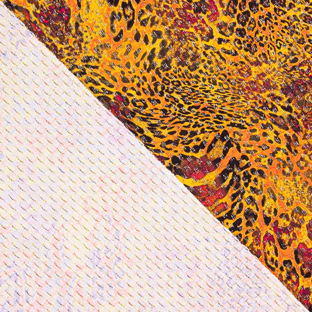 Lycra Lurex Leopardo Laranja - Ribes y Casals