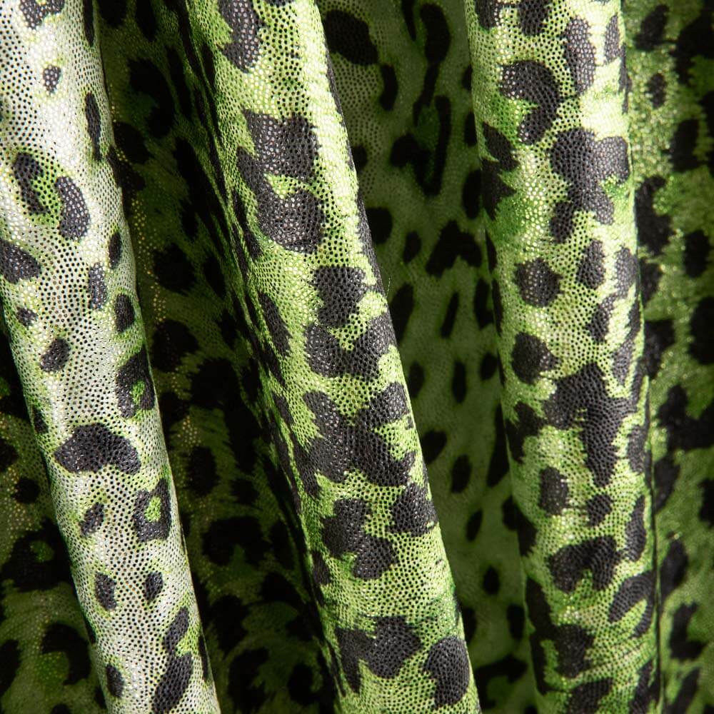 Lycra Lamé Leopardo Verde - Ribes y Casals