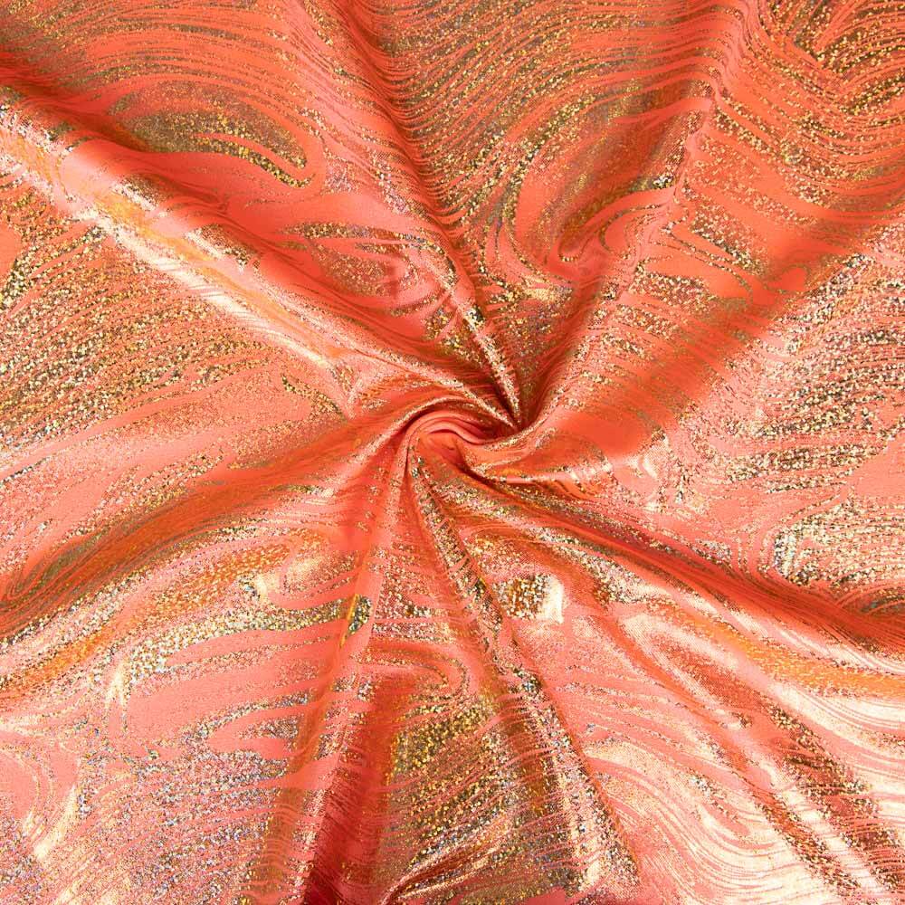 Retal Lycra Foil Marmoleado Naranja 190x140 cm - Ribes y Casals
