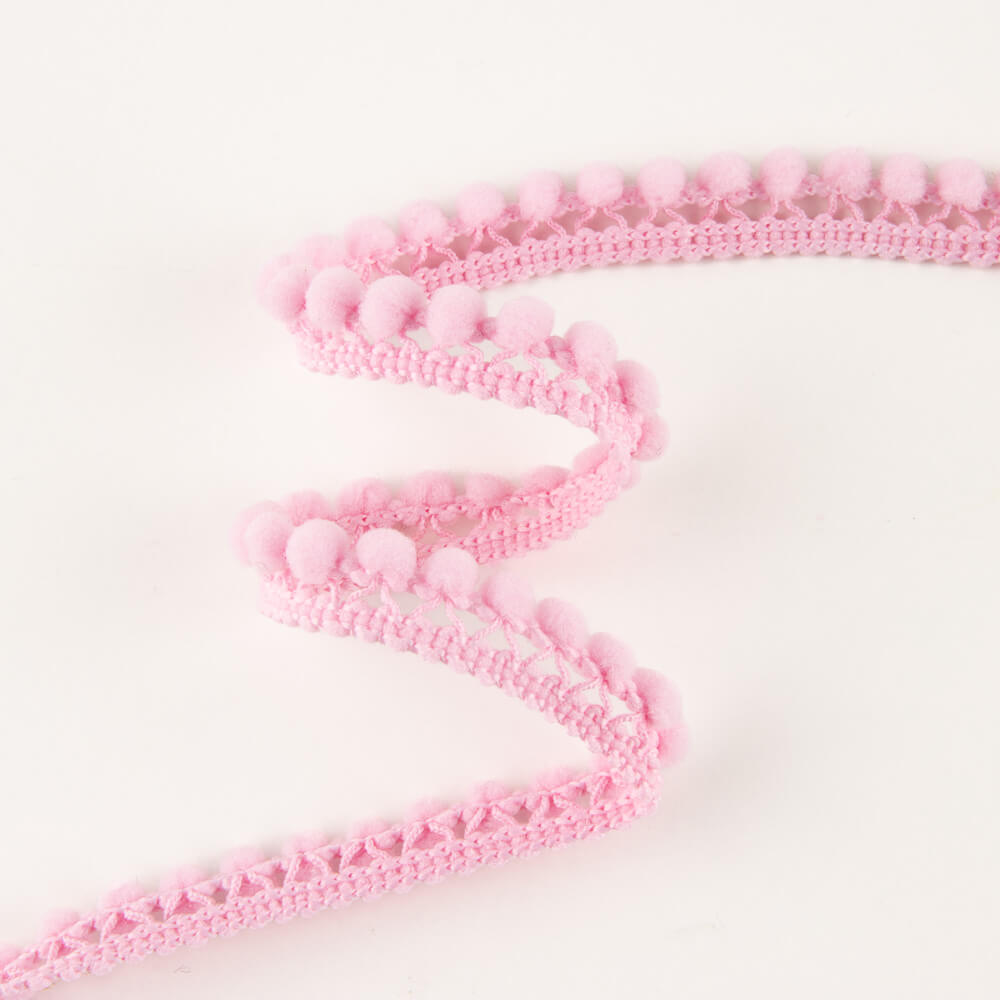Fita de Pompom Mini Rosa - Ribes y Casals
