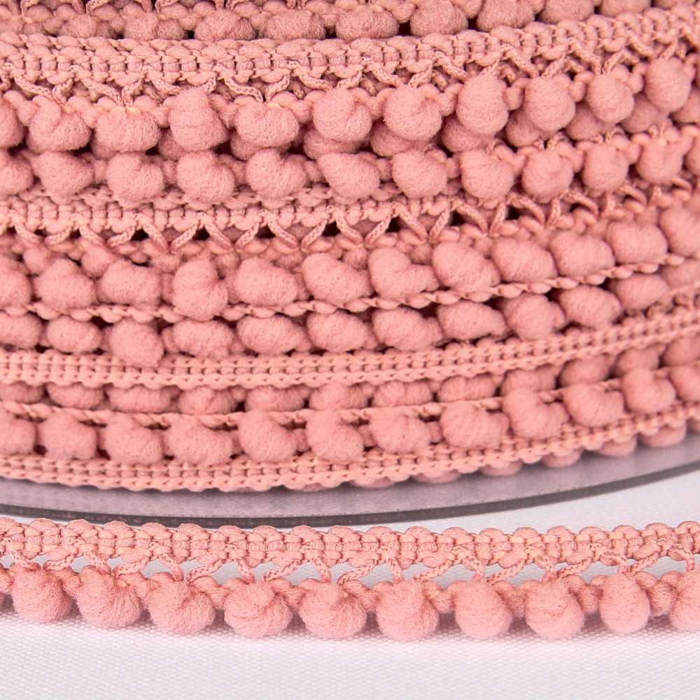 Fita de Pompom Mini Rosa Pastel - Ribes y Casals