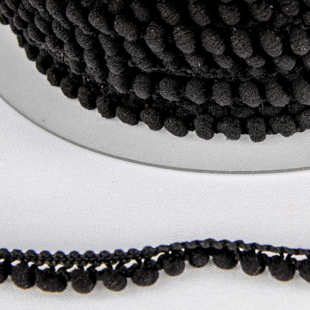 Fita de Pompom Mini Preta - Ribes y Casals