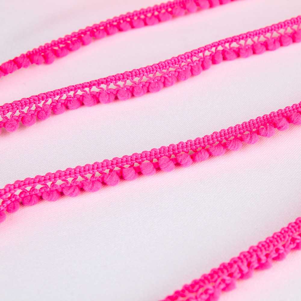 Fita de Pompom Mini Rosa Pink - Ribes y Casals
