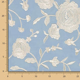 Xale Bordado Cru Tencel Azul Claro - Ribes y Casals