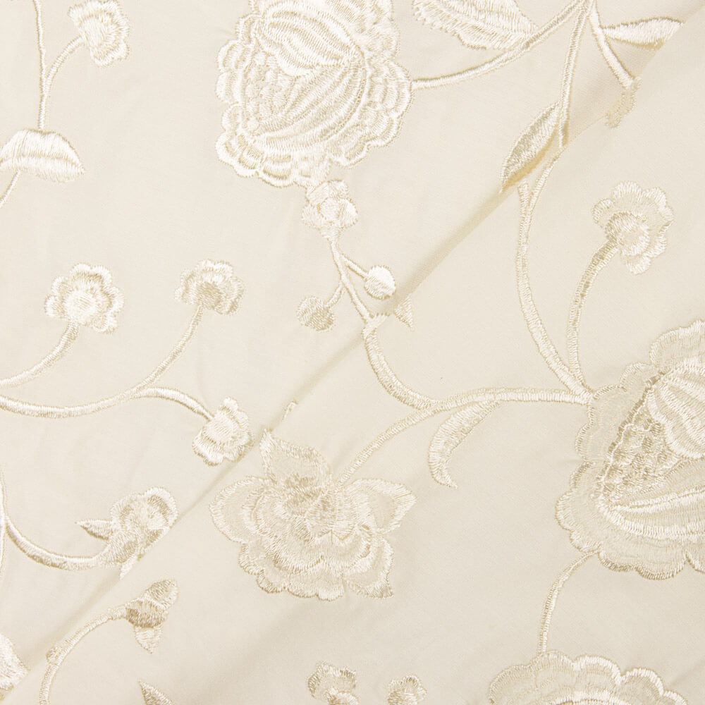 Xale Bordado Cru Tencel Branco Natural - Ribes y Casals