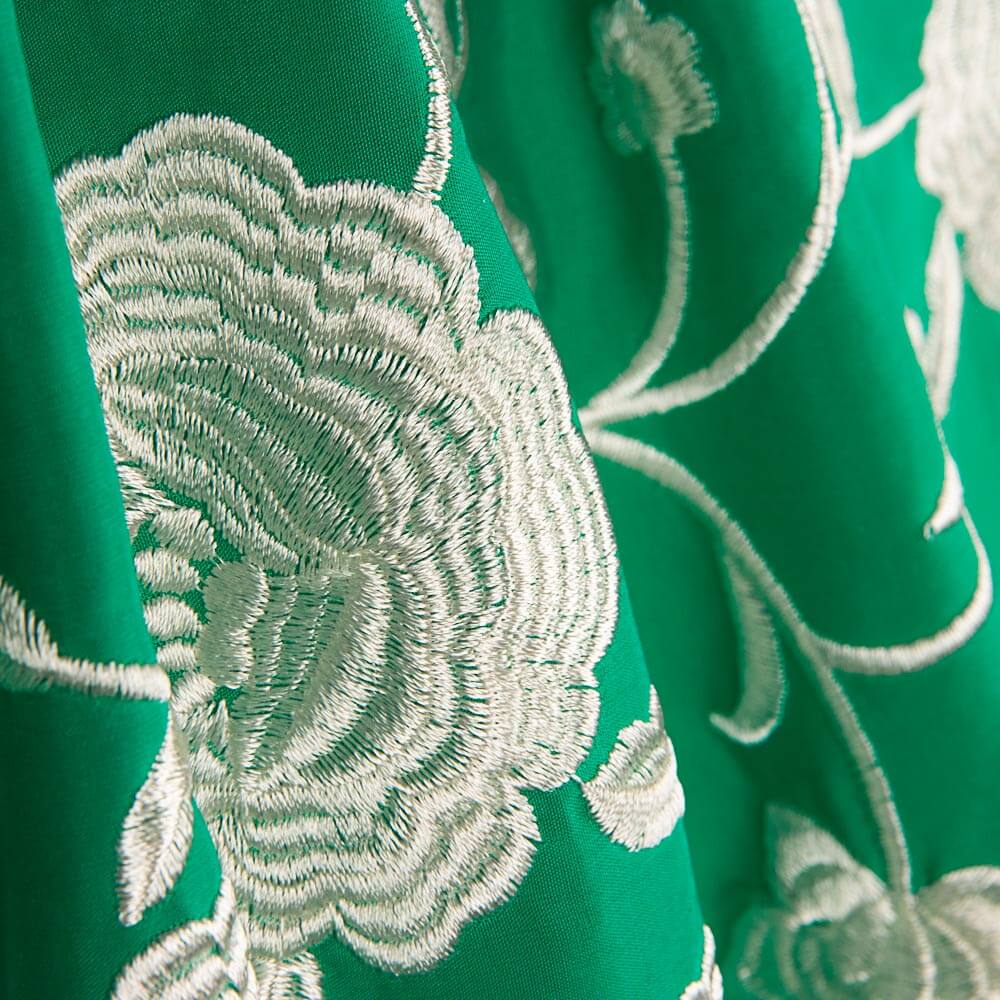 Xale Bordado Cru Tencel Esmeralda - Ribes y Casals