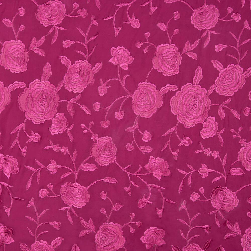 Xale Bordado Fúcsia Tencel Morango - Ribes y Casals