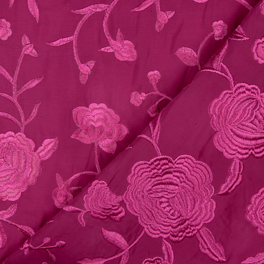 Xale Bordado Fúcsia Tencel Morango - Ribes y Casals