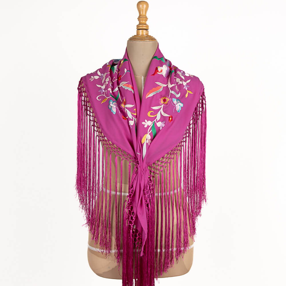 Xale Bordado Macarena Magenta - Ribes y Casals
