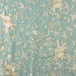 Xale Tencel Bordado Azul Mineral - Ribes y Casals