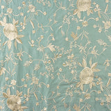Xale Tencel Bordado Azul Mineral - Ribes y Casals