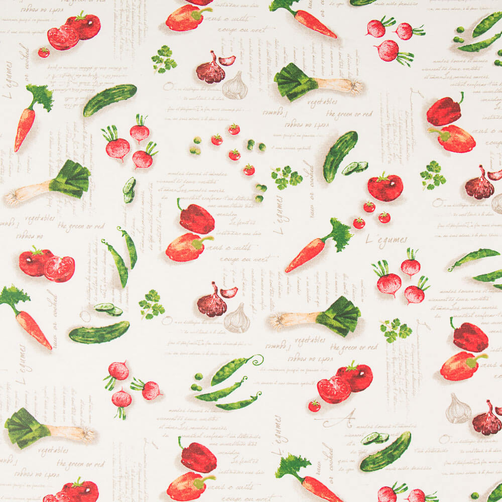 Toalha de Mesa Anti-Manchas Verduras Ecru - Ribes y Casals