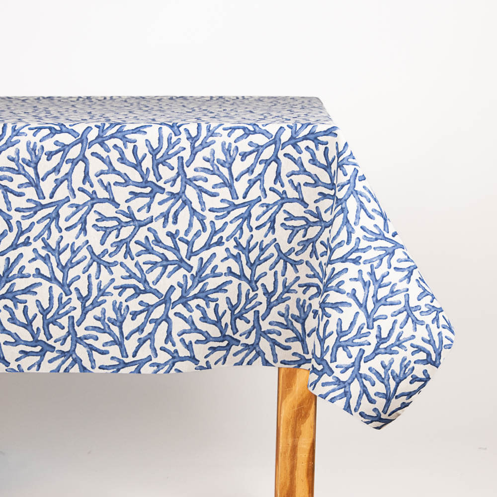 Toalha De Mesa Resinada Antimanchas Colarium Azul - Ribes y Casals
