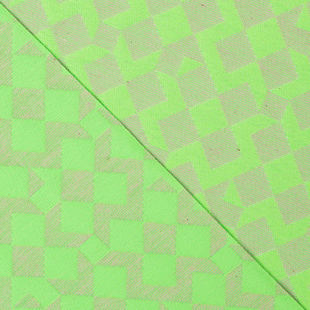 Toalha Anti-Manchas Jacquard Geométrico Verde Flúor - Ribes y Casals