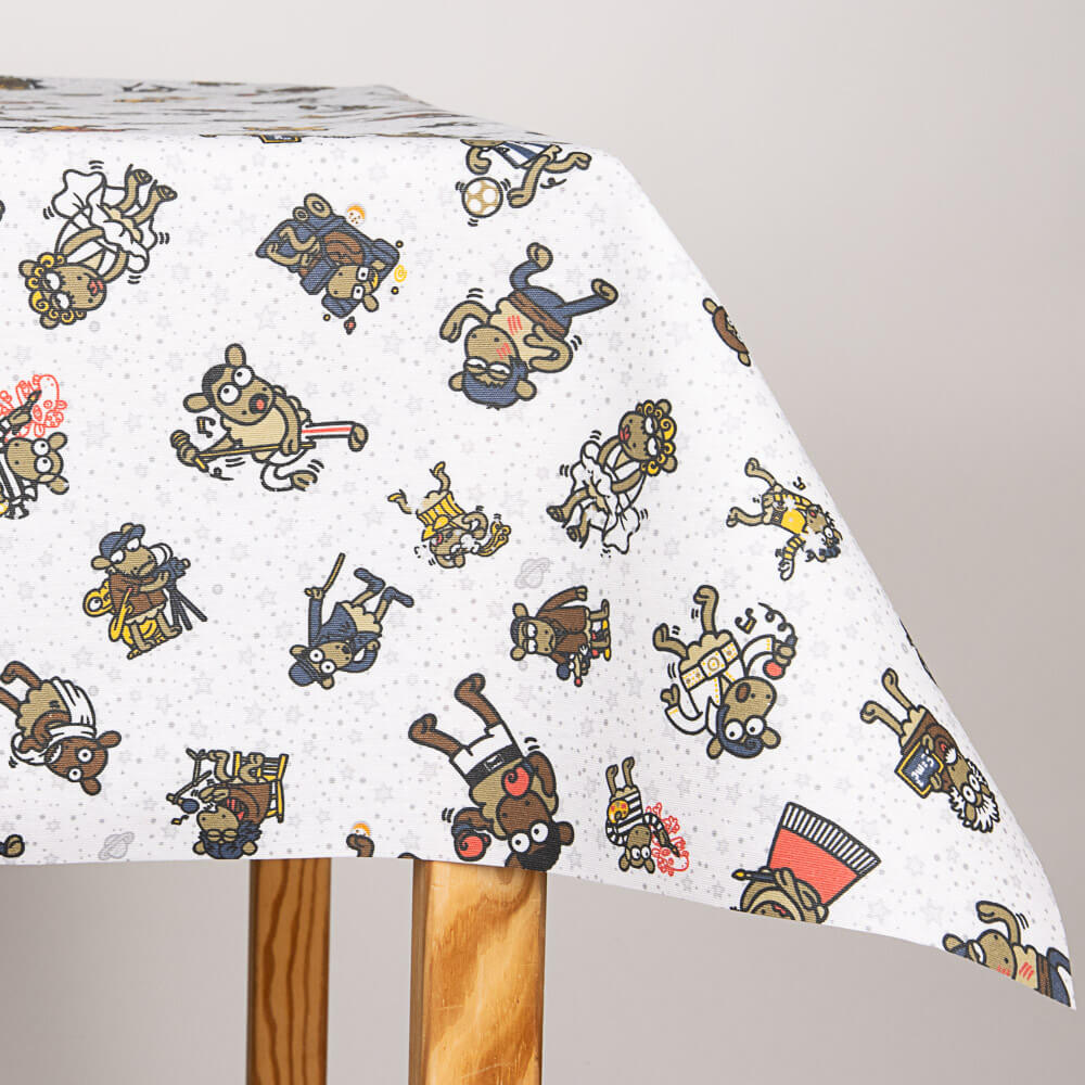 Toalha de Mesa Anti-Manchas Kukuxumusu Branco - Ribes y Casals