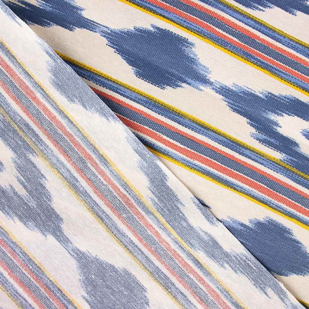 Retal Mantel Resinado Antimanchas Ikat Azul 140x140 cm - Ribes y Casals