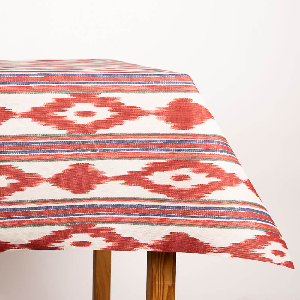 Toalha de Mesa Resinada Anti-manchas Ikat Vermelho - Ribes y Casals
