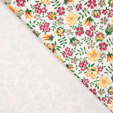 Micro Veludo Flores Branco - Ribes y Casals