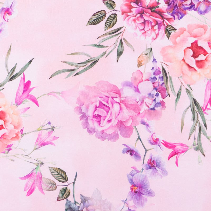 Tela Raso Mikado Ramajes Azul - Ribes y Casals