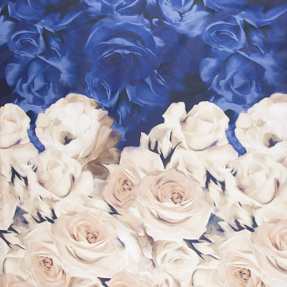 Mikado Estampado Sanefa Rosas Bege - Ribes y Casals