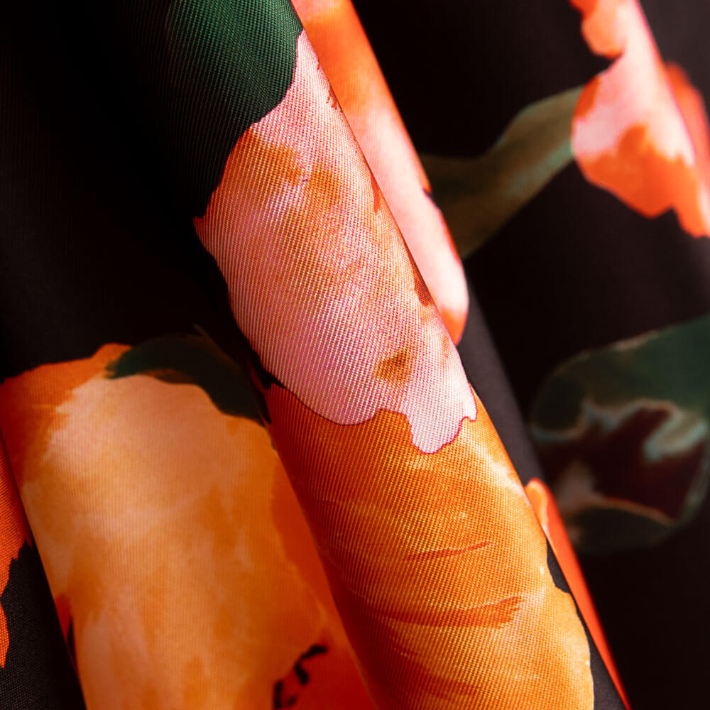 Mikado Poliéster Estampada Preto - Ribes y Casals