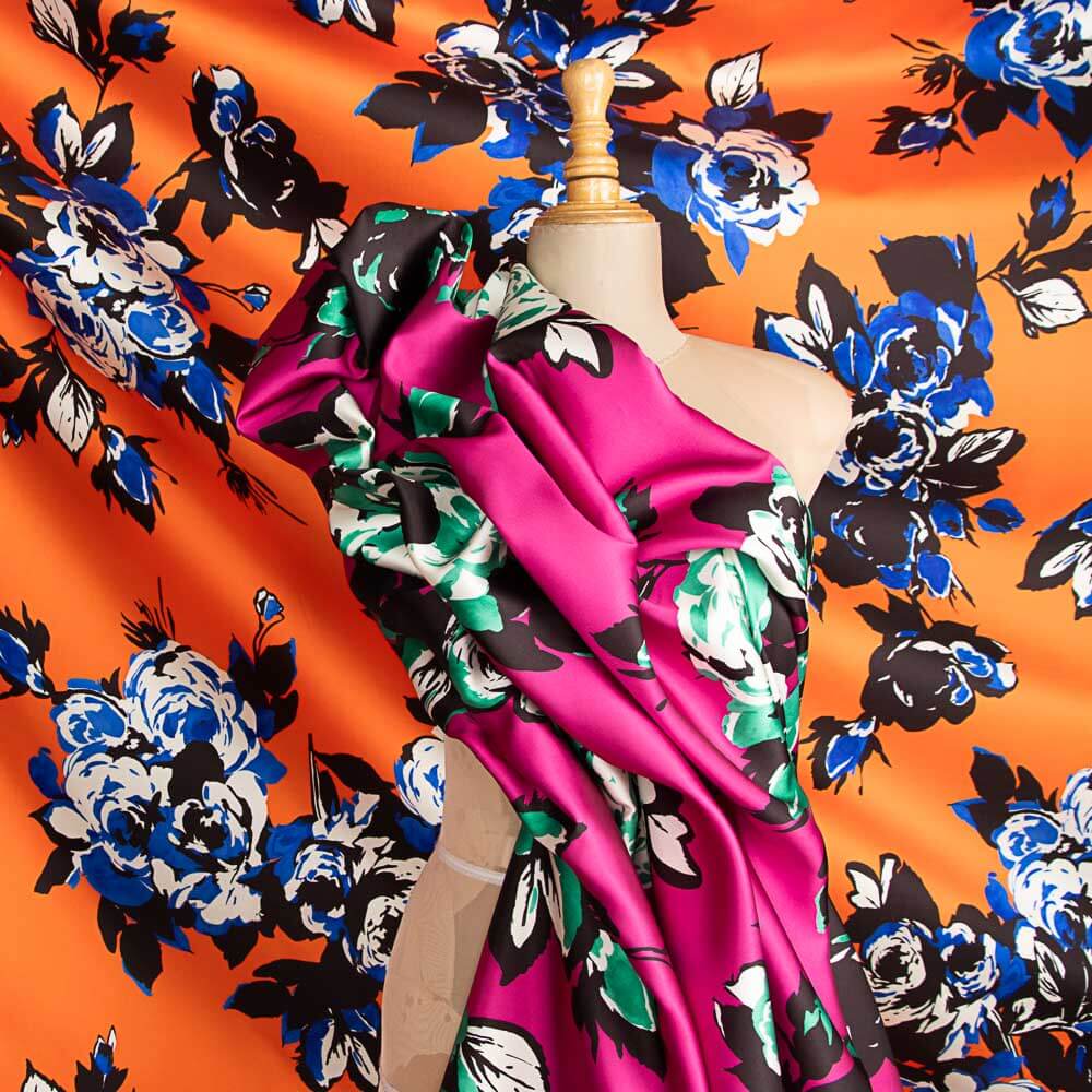 Mikado Poliéster Estampado Laranja - Ribes y Casals