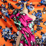 Mikado Poliéster Estampado Fúcsia - Ribes y Casals