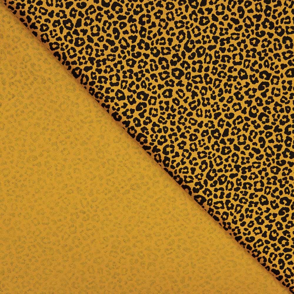 Malha de Algodão Lycra Leopardo de Cúrcuma - Ribes y Casals