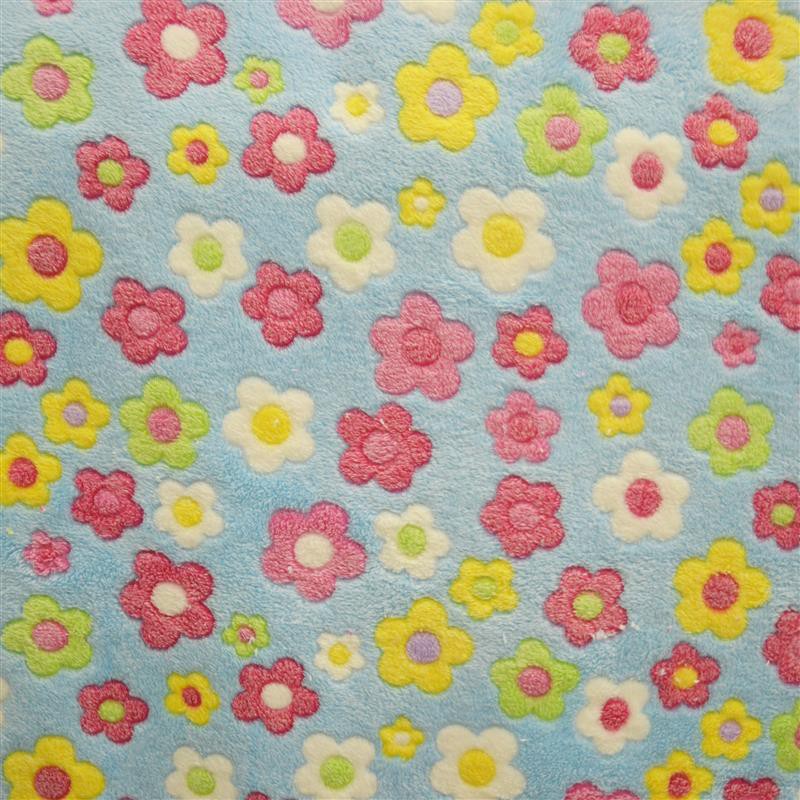 Minky Flores Fundo Azul - Ribes y Casals