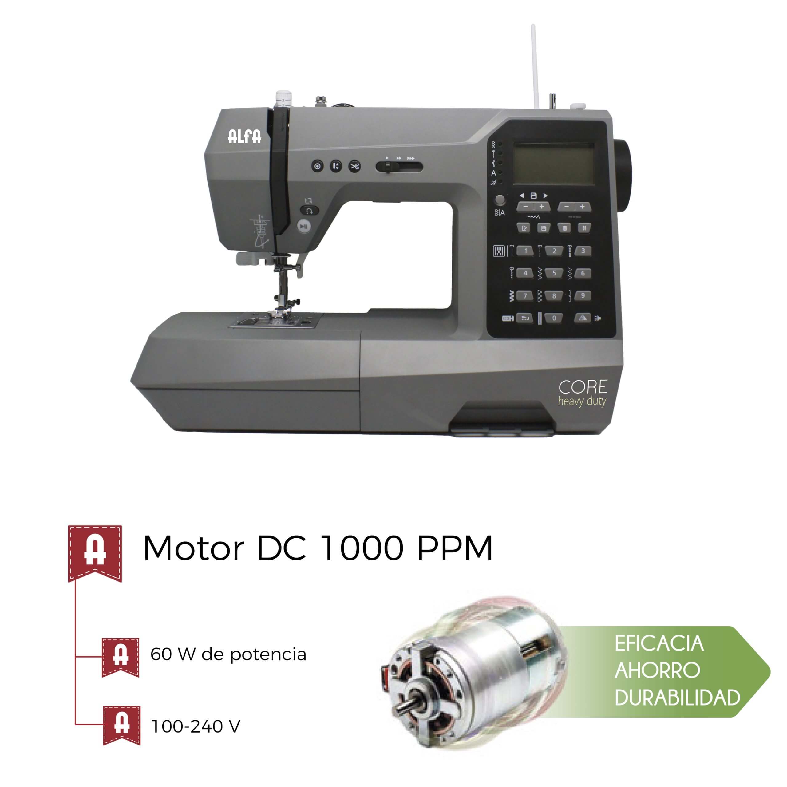 Máquina de costura alfa core heavy-duty - Ribes y Casals