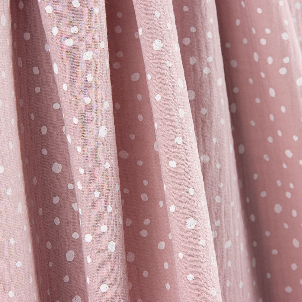 Muselina Algodón Infantil Moteado Rosa Maquillaje - Ribes y Casals