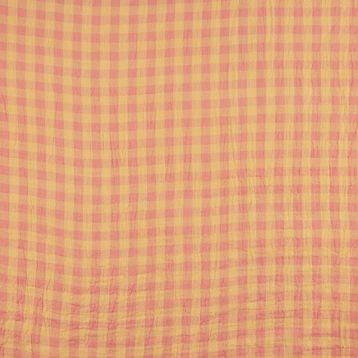 Musselina Dupla Face Quadrados Rosa-Melão - Ribes y Casals
