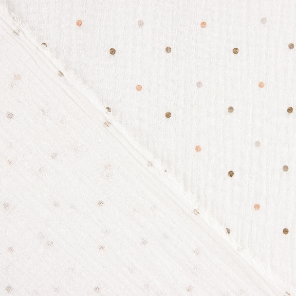 Musselina Estampada Soft Dots Bege - Ribes y Casals