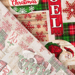 Loneta estampada com motivos natalícios: Pai Natal e tartan - Ribes y Casals